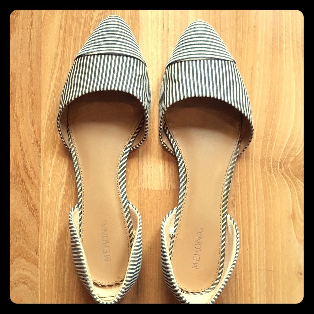 Black and white stripped flats